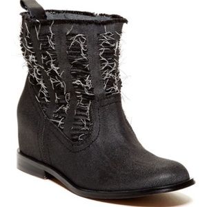 GUC Womens Joes Jeans Mirage Fabric Slouch Low Heel Ankle Boots Size 8